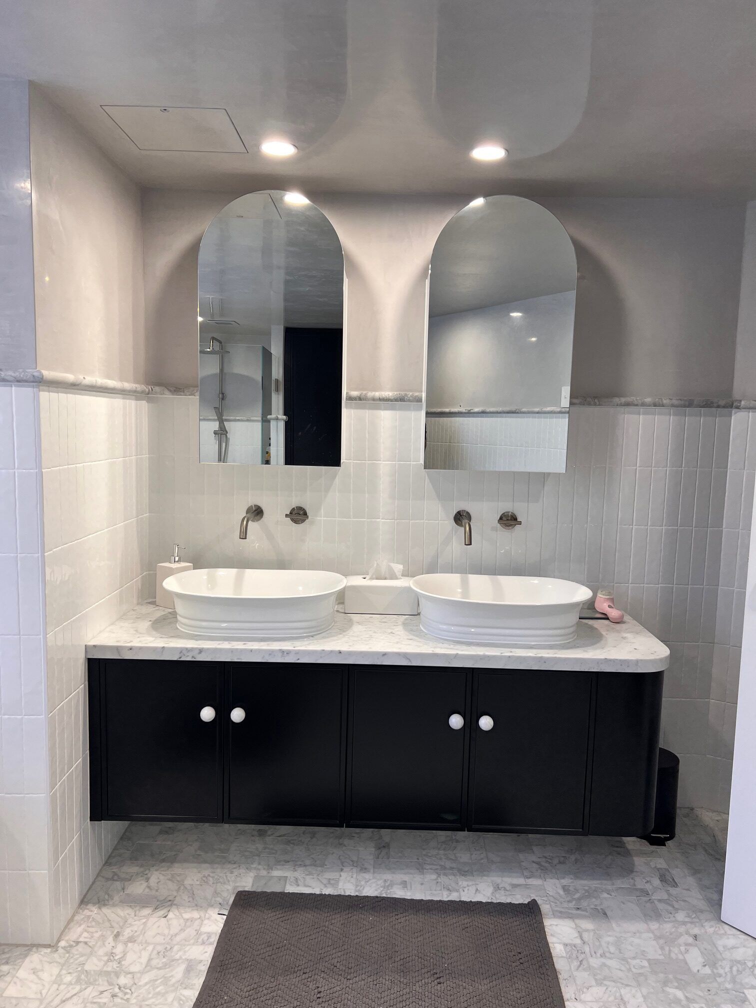 Detail of a completed bathroom